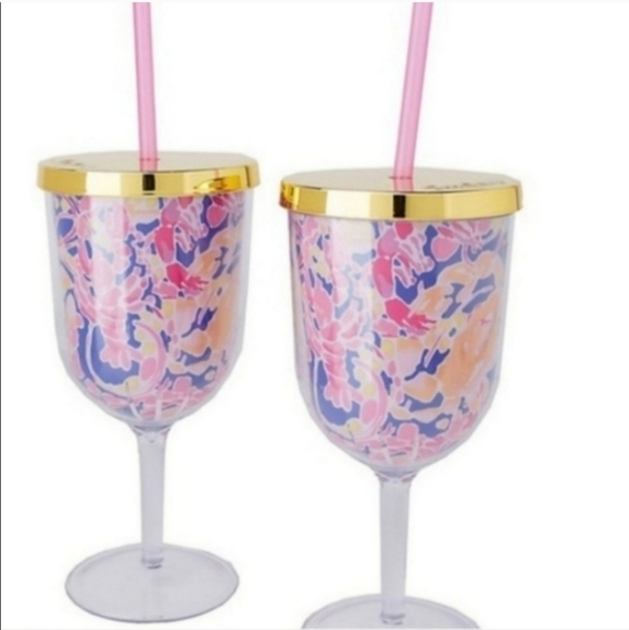 Lilly Pulitzer Insulated Drink Tumblers with Lids and Straws - NWT - Picture 3 of 8